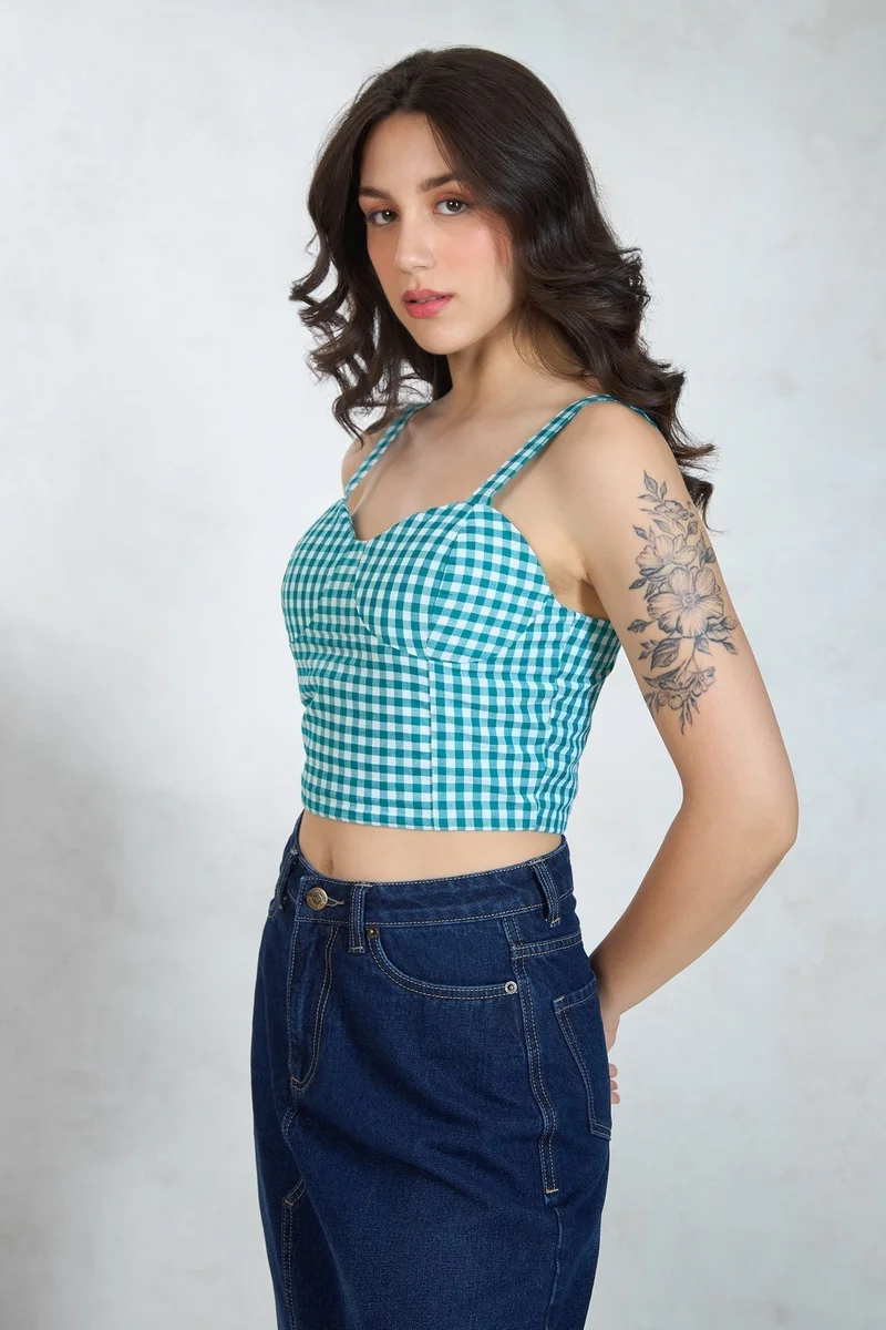 Virgio VIRGIO 100% Cotton Corset Top With Smocked Back