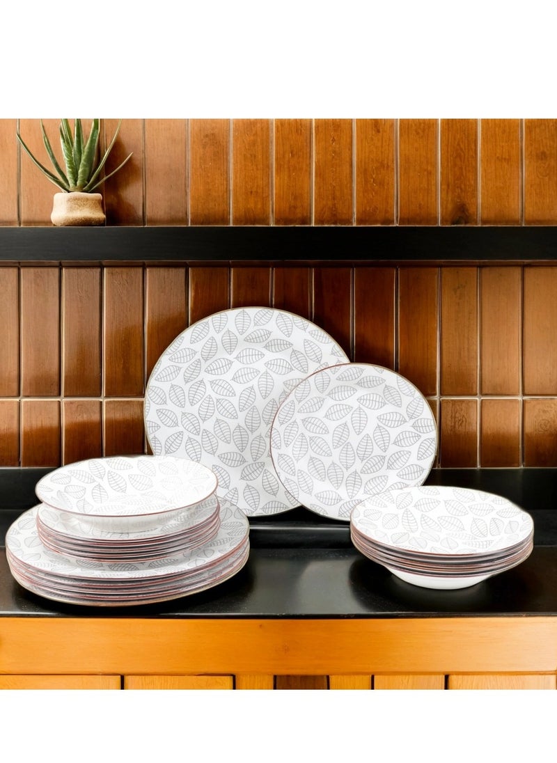 HOMEVEO A luxurious porcelain travel set consisting of 18 pieces - enough for 6 people  - Image 1
