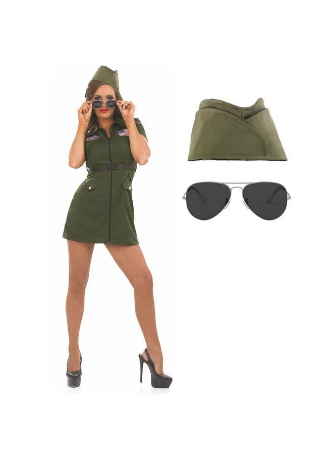 fun shack زي طيار مقاتل للنساء من فن شاك، زي طيار للنساء، بدلة طيران للنساء، زي سلاح الجو للنساء، صغير - Image 1