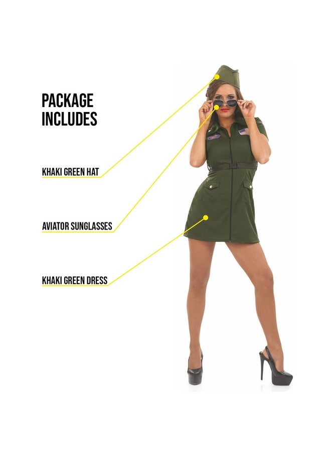 fun shack زي طيار مقاتل للنساء من فن شاك، زي طيار للنساء، بدلة طيران للنساء، زي سلاح الجو للنساء، صغير - Image 3