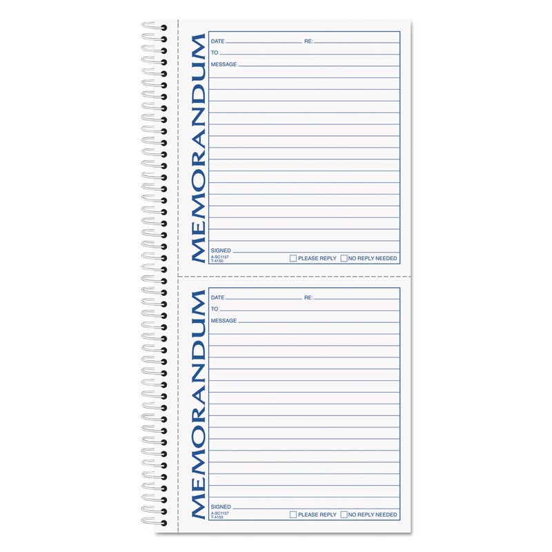 TOPS Memorandum Forms Book, 2-Part, Carbonless, 2 Memos per Page, 100 Sets per Book (4150) - Image 1