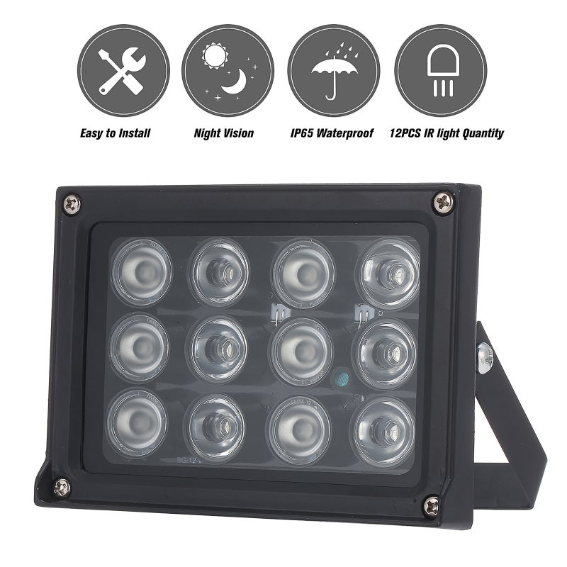Infrared Illuminator 12pcs Array IR LEDS IR Illuminator Night Vision Wide Angle Long Range Outdoor Waterproof for CCTV Security Camera - Image 2