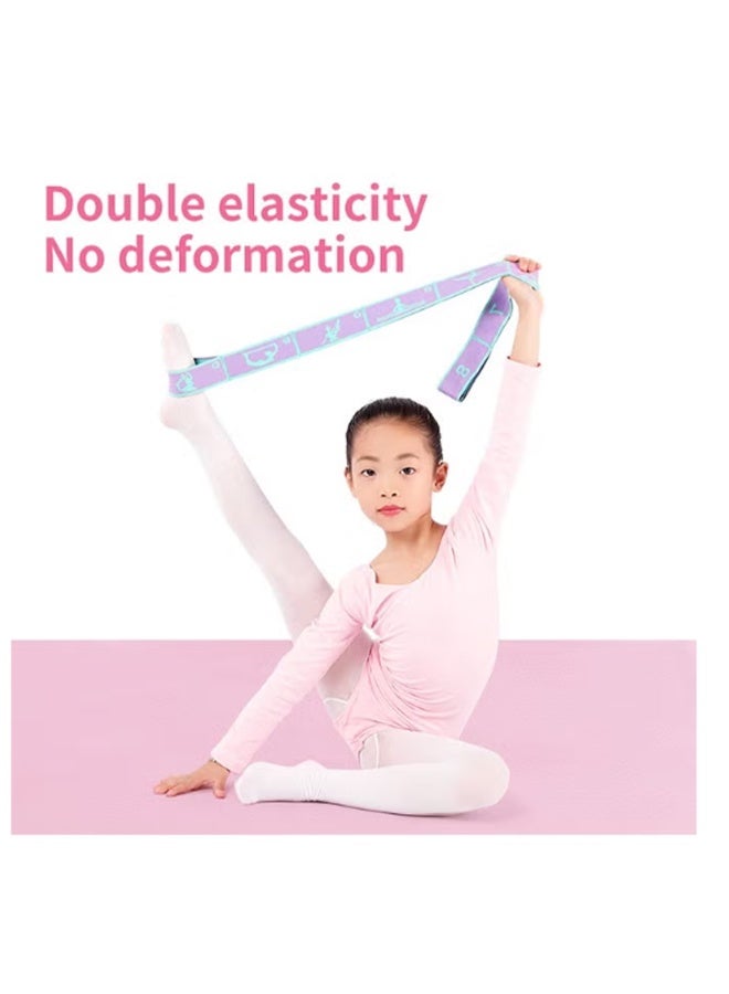 واي جيه حزام تمتد اليوغا ، شريط تمرين حزام اليوغا القابل للتعديل 8 حلقات ، شريط تمتد للعلاج الطبيعي ، رقص بيلاتيس والجمباز الأرجواني - Image 4