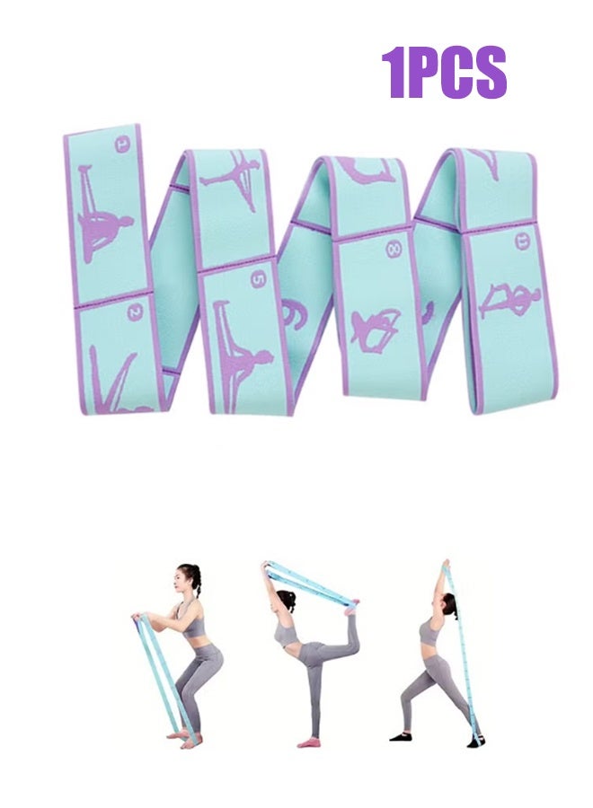 واي جيه حزام تمتد اليوغا ، شريط تمرين حزام اليوغا القابل للتعديل 8 حلقات ، شريط تمتد للعلاج الطبيعي ، رقص بيلاتيس والجمباز الأرجواني - Image 1