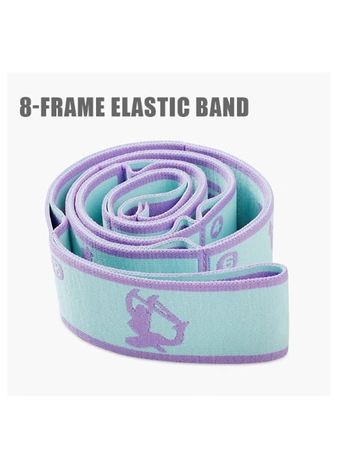 واي جيه حزام تمتد اليوغا ، شريط تمرين حزام اليوغا القابل للتعديل 8 حلقات ، شريط تمتد للعلاج الطبيعي ، رقص بيلاتيس والجمباز الأرجواني - Image 3