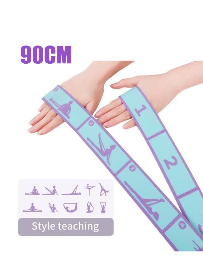 واي جيه حزام تمتد اليوغا ، شريط تمرين حزام اليوغا القابل للتعديل 8 حلقات ، شريط تمتد للعلاج الطبيعي ، رقص بيلاتيس والجمباز الأرجواني - Image 2