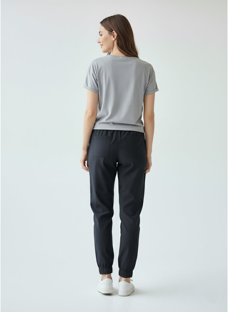 Cuddl Duds Women's Black Active Jogger Pants | Drawstring Waist And Zip Pocket - Image 3