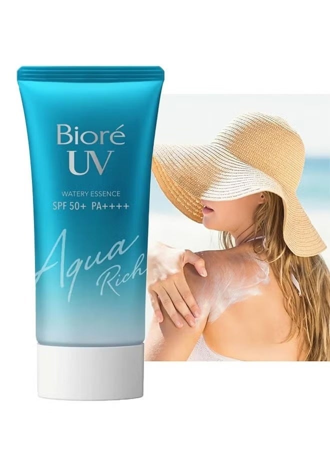 بيوريه الثلاثي الواقي: Bioré Kao UV Aqua Rich Watery Essence 2019 SPF50+ PA++++ حزمة الوقاية من الشمس المرطبة - Image 3