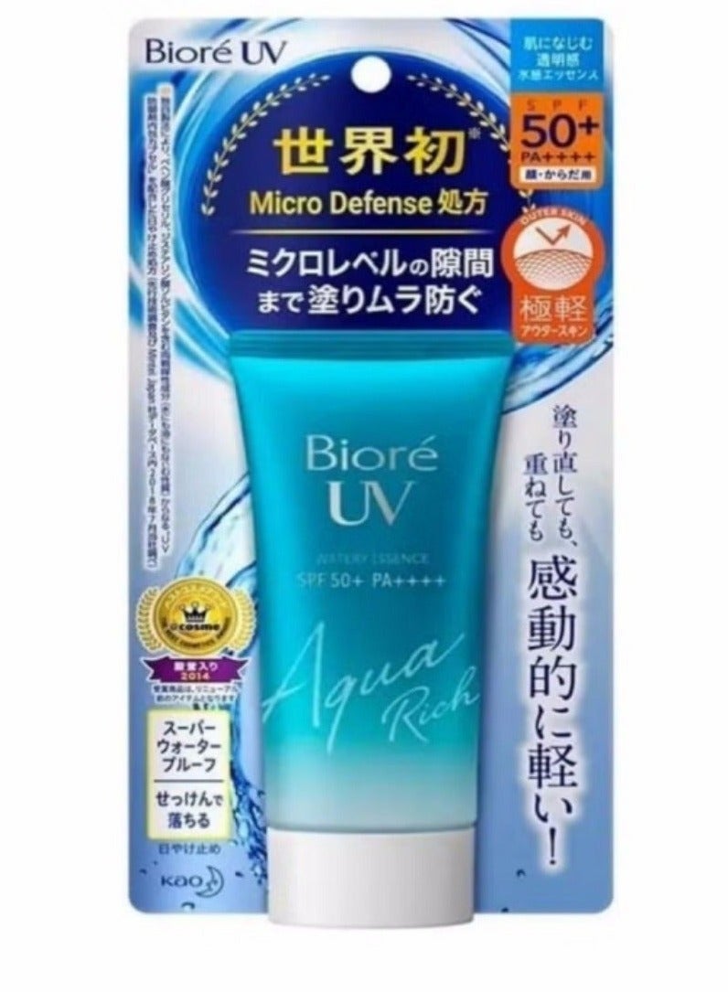 بيوريه الثلاثي الواقي: Bioré Kao UV Aqua Rich Watery Essence 2019 SPF50+ PA++++ حزمة الوقاية من الشمس المرطبة - Image 2