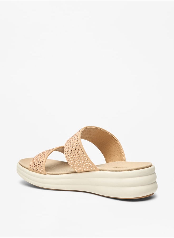 Le Confort - Women's Embellished Slip-On Flatform Sandals - Image 1
