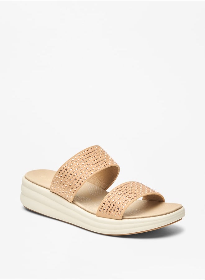Le Confort - Women's Embellished Slip-On Flatform Sandals - Image 1