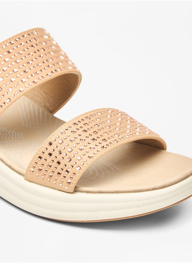 Le Confort - Women's Embellished Slip-On Flatform Sandals - Image 1