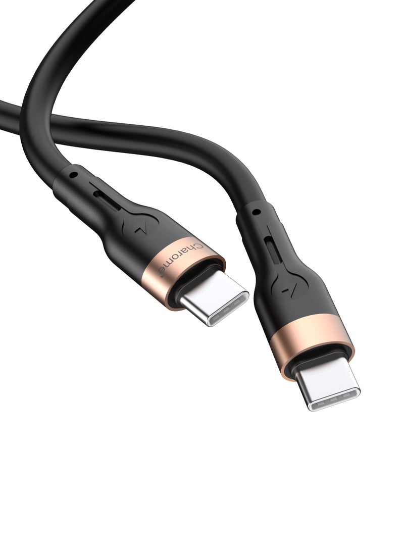 Charome C23-04 USB-C to USB-C Charging Data Cable High-Speed Performance Fast Charging, Durable Build, Tangle-Free Design, Universal Compatibility, Enhanced Data Transfer, Flexible Material, Heat Resistant, Extra Long Length Compatible with All iPhone Series, Windows And MacBook Pro, MacBook Air, iPad Pro, Samsung Galaxy S23/22/Z Fold/Z Flip, Google Pixel 7/6A,PS5, - Image 3
