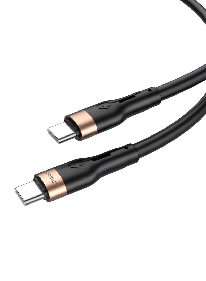 Charome C23-04 USB-C to USB-C Charging Data Cable High-Speed Performance Fast Charging, Durable Build, Tangle-Free Design, Universal Compatibility, Enhanced Data Transfer, Flexible Material, Heat Resistant, Extra Long Length Compatible with All iPhone Series, Windows And MacBook Pro, MacBook Air, iPad Pro, Samsung Galaxy S23/22/Z Fold/Z Flip, Google Pixel 7/6A,PS5, - Image 2