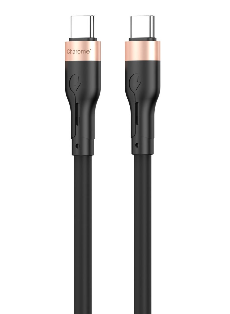 Charome C23-04 USB-C to USB-C Charging Data Cable High-Speed Performance Fast Charging, Durable Build, Tangle-Free Design, Universal Compatibility, Enhanced Data Transfer, Flexible Material, Heat Resistant, Extra Long Length Compatible with All iPhone Series, Windows And MacBook Pro, MacBook Air, iPad Pro, Samsung Galaxy S23/22/Z Fold/Z Flip, Google Pixel 7/6A,PS5, - Image 1
