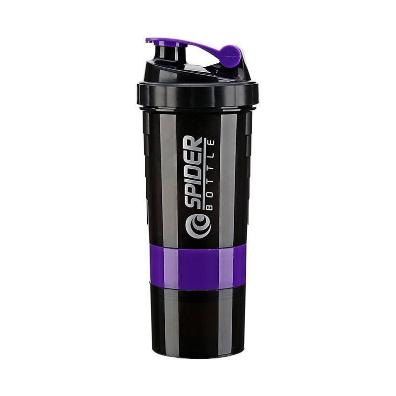 YL 500ML Triple-Layer Creative Protein Shaker Cup - Portable Fitness Mixer with Spring Spider  Design - Image 1