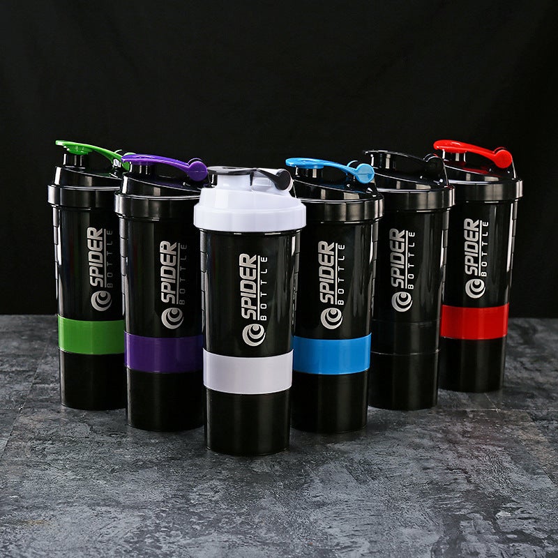 YL 500ML Triple-Layer Creative Protein Shaker Cup - Portable Fitness Mixer with Spring Spider  Design - Image 2