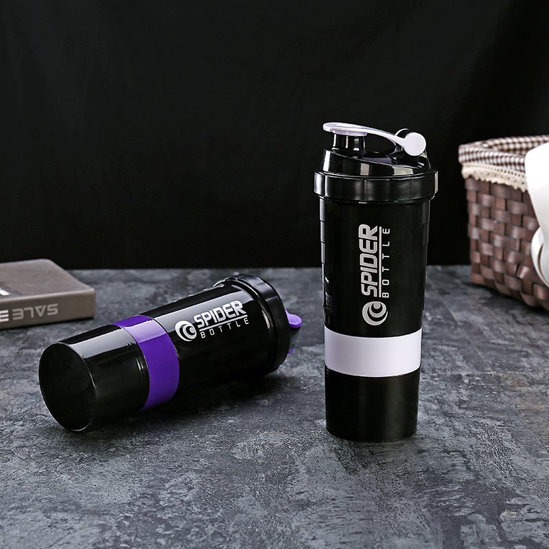 YL 500ML Triple-Layer Creative Protein Shaker Cup - Portable Fitness Mixer with Spring Spider  Design - Image 5