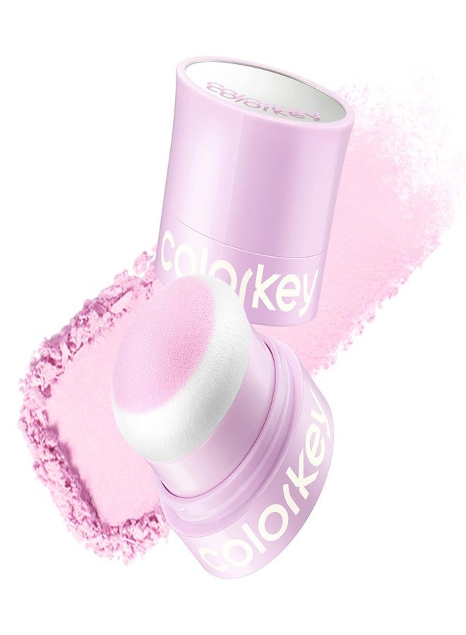 COLORKEY Shimmering Pudding Powder Blush, Lightweight, non-drying and smooth, Naturally Luminous Semi-Matte Finish, Self-contained brush, portable makeup (01 violet, 3.2g) - Image 1