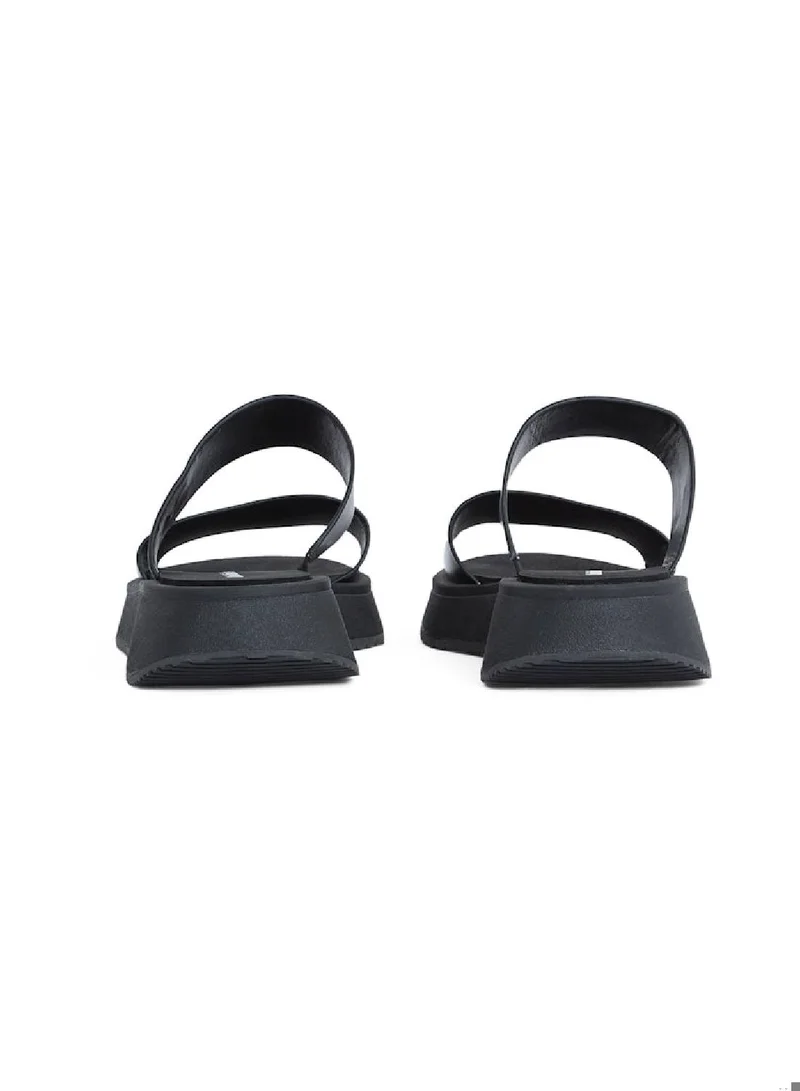 Calvin Klein Jeans Leather Platform Sandals