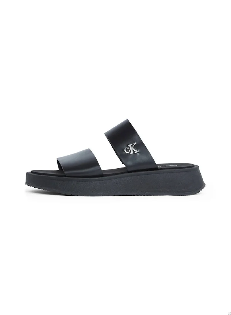 Calvin Klein Jeans Leather Platform Sandals