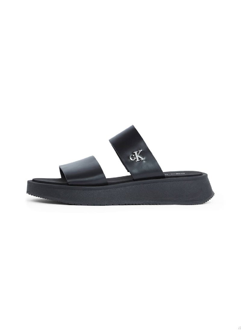 Calvin Klein Jeans Women's Leather Platform Sandals - Leather, Black  - Image 5