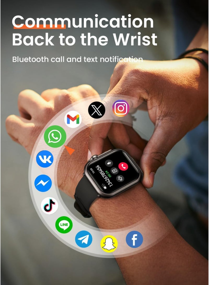 KEQIWEAR Kiqiwear KW 25 Max Watch Series 10 GPS 46mm Jet Black Aluminium Case with Black Sport Bands | Big HD Display | 3 Bands Included | Different Sports Modes | Your Health Manager | Best Gift for All Ages - Image 2