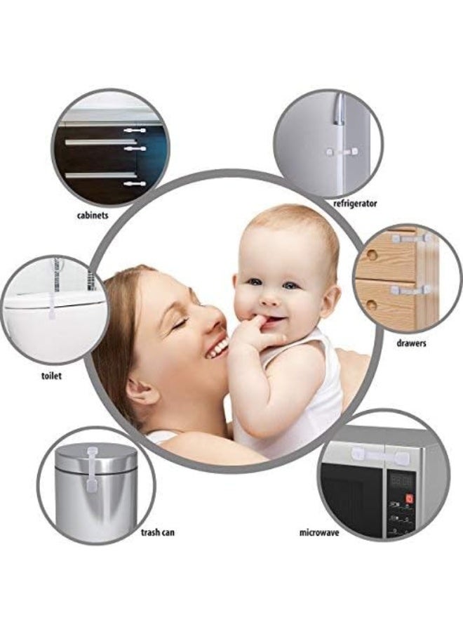 CUTESAFETY Child Proof Safety Locks - Baby Proofing Cabinet Lock with 6 Extra 3M Adhesives - Adjustable Strap Latches to Cabinets, Drawers, Cupboard, Oven, Fridge, Closet Seat, Door, Window - Image 4