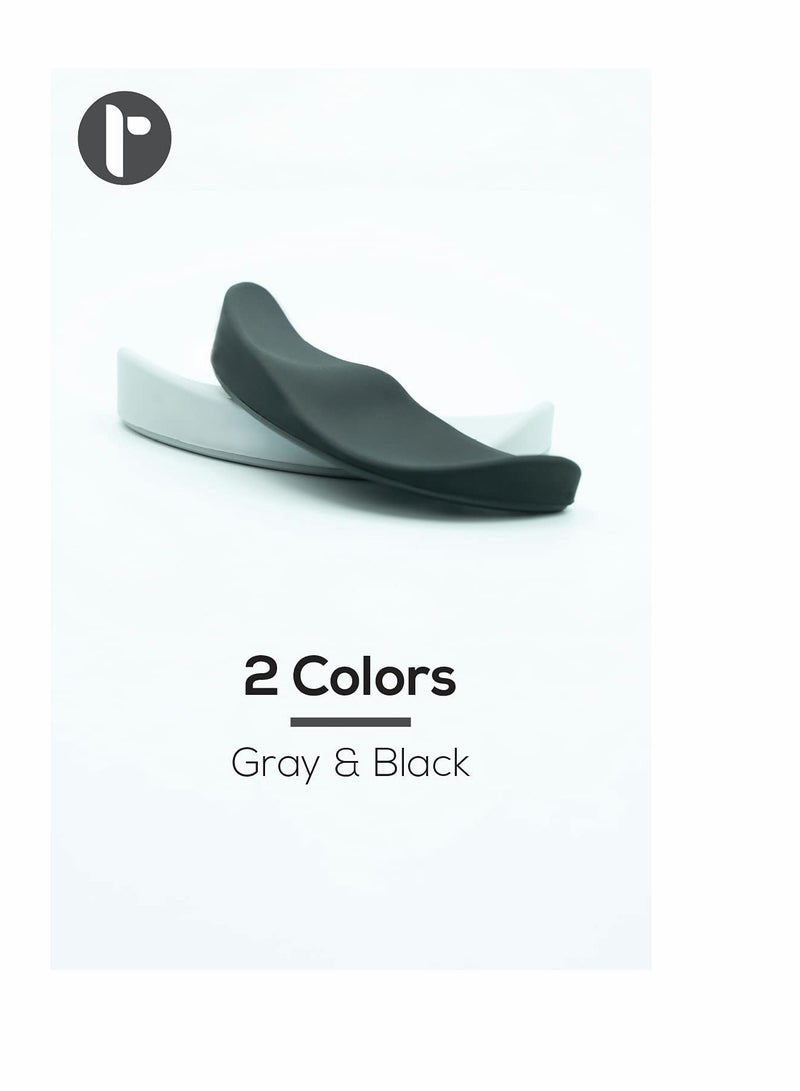 Ergonomic Gliding Palm Rest for Office, Computer, Laptop, Mac – Soft Cooling Material for Easy Typing Pain Relief – Sliding Wrist Pad in Black and Silver Gray - Image 2