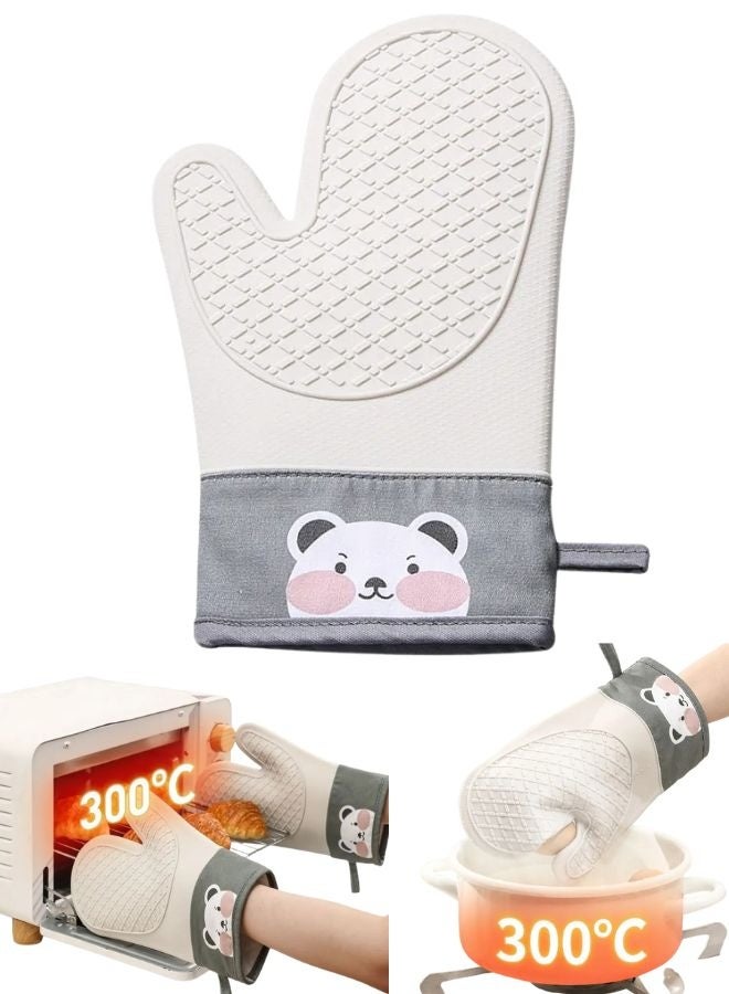 1PCS Silicone Oven Mitts Heat Resistant up to 446°F (230°C) – Thickened Anti-Scald Kitchen Gloves with Non-Slip Grip for Oven, Microwave, Grilling, and Baking – Easy to Clean Heatproof Cooking Gloves with Hanging Loop - Image 1