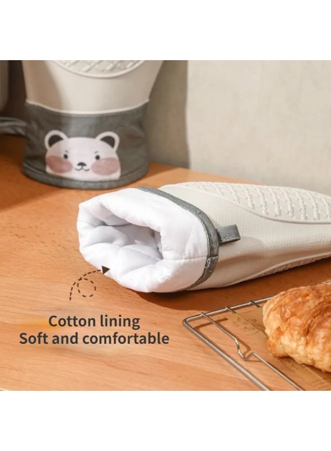 1PCS Silicone Oven Mitts Heat Resistant up to 446°F (230°C) – Thickened Anti-Scald Kitchen Gloves with Non-Slip Grip for Oven, Microwave, Grilling, and Baking – Easy to Clean Heatproof Cooking Gloves with Hanging Loop - Image 5