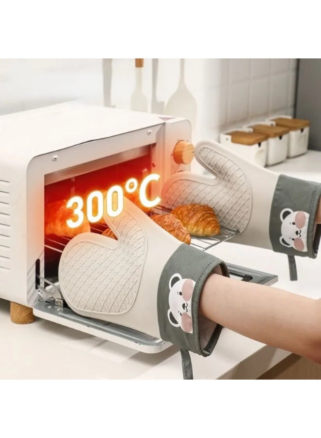 1PCS Silicone Oven Mitts Heat Resistant up to 446°F (230°C) – Thickened Anti-Scald Kitchen Gloves with Non-Slip Grip for Oven, Microwave, Grilling, and Baking – Easy to Clean Heatproof Cooking Gloves with Hanging Loop - Image 3