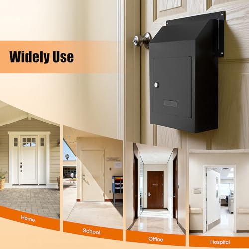 Metateel Through-The-Door Drop Box – Drop Deposit Mailbox with Slot Catcher, Heavy Duty Steel Mailbox with Lock for Secure Storage of Letters & Checks – Ideal for Home, Office, or Apartment - Image 3