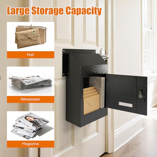 Metateel Through-The-Door Drop Box – Drop Deposit Mailbox with Slot Catcher, Heavy Duty Steel Mailbox with Lock for Secure Storage of Letters & Checks – Ideal for Home, Office, or Apartment - Image 5