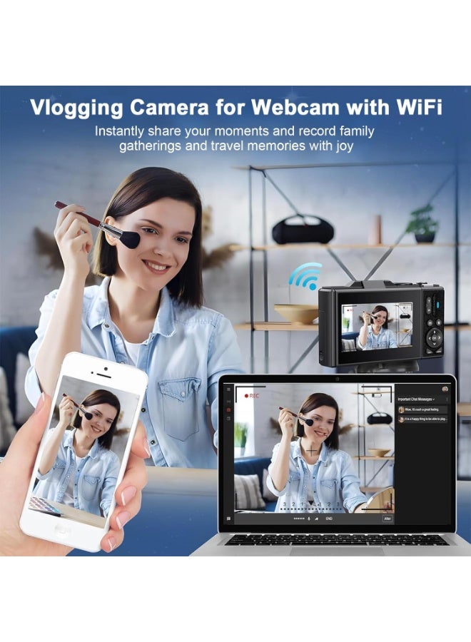 M.A&F's 5K Digital Cameras,Vlogging Camera 75MP Point and Shoot Digital Cameras with 64GB,18X Zoom,Compact Small Camera for Kids Boys Girls Beginner(Black) - Image 5