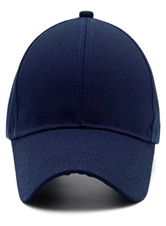 pass pass Plain Cotton Adjustable Baseball Cap for Men and Women, Pack of 2 (Blue & Pink) - Image 3