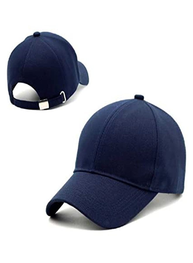 pass pass Plain Cotton Adjustable Baseball Cap for Men and Women, Pack of 2 (Blue & Pink) - Image 5
