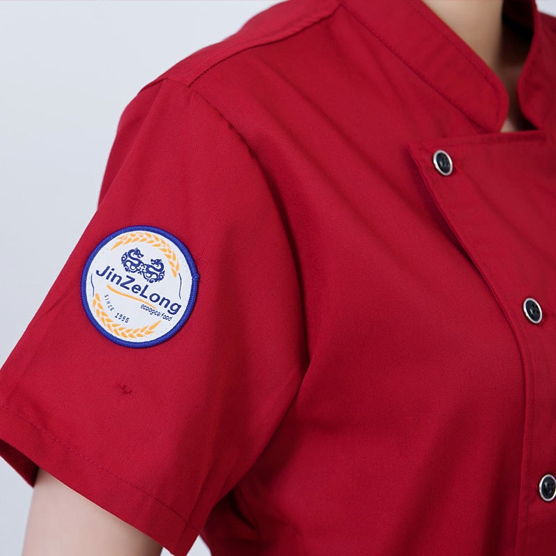 Chef Work Clothes Short Sleeve Men'S Thin Cake Shop Workwear Kitchen Clothing El Catering Chef Clothes Half Sleeve Breathable - Image 4