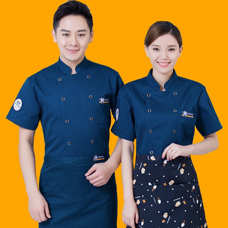 Chef Work Clothes Short Sleeve Men'S Thin Cake Shop Workwear Kitchen Clothing El Catering Chef Clothes Half Sleeve Breathable - Image 1