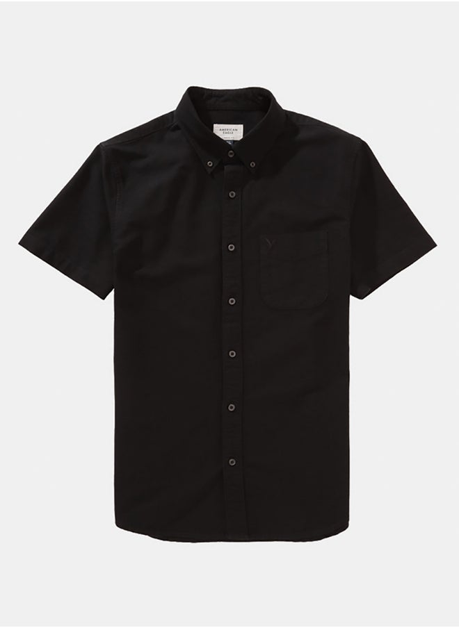 American Eagle AE Short-Sleeve Slim Fit Button-Up Shirt  - Image 3