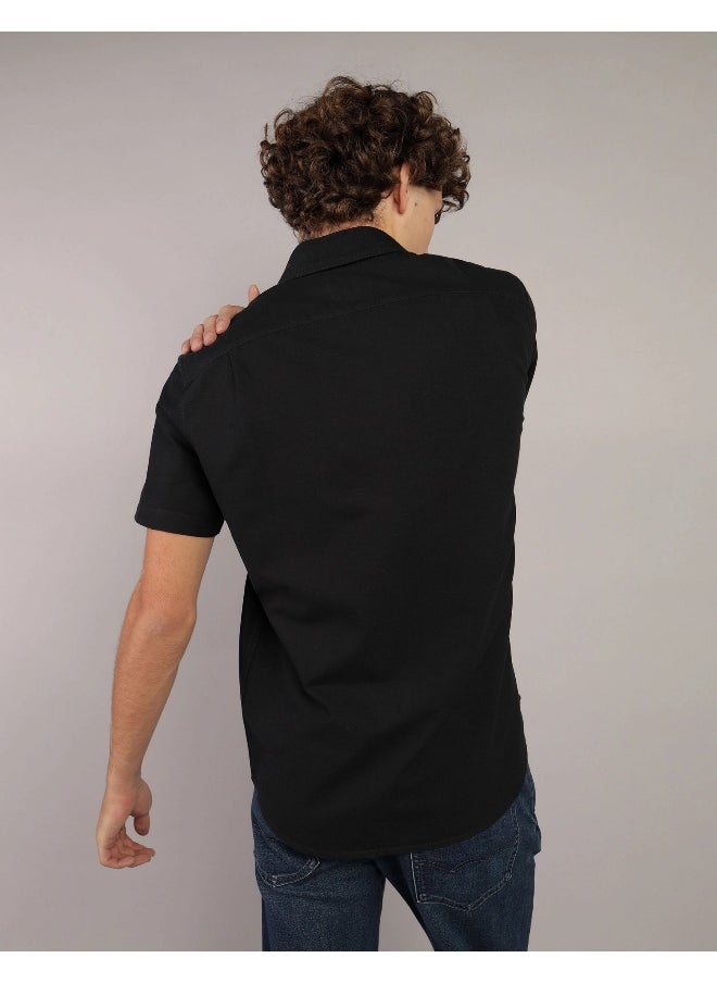 American Eagle - AE Short-Sleeve Slim Fit Button-Up Shirt - Image 1