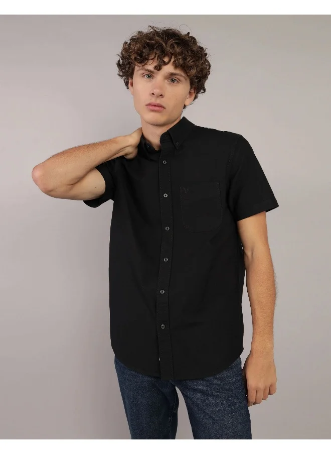 American Eagle AE Short-Sleeve Slim Fit Button-Up Shirt
