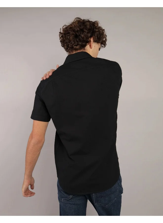 American Eagle AE Short-Sleeve Slim Fit Button-Up Shirt