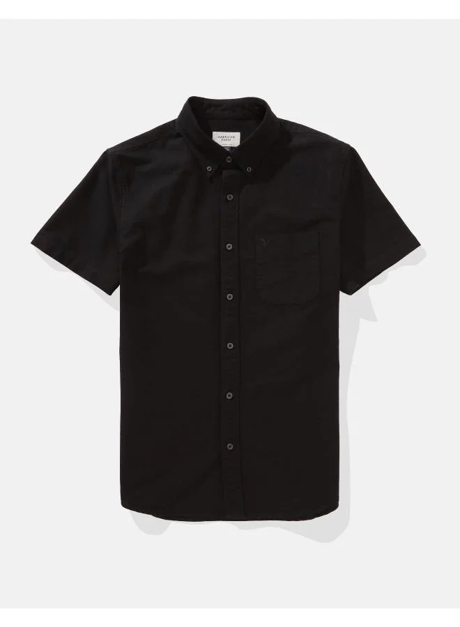 American Eagle AE Short-Sleeve Slim Fit Button-Up Shirt