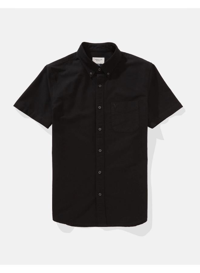 American Eagle AE Short-Sleeve Slim Fit Button-Up Shirt - Image 3