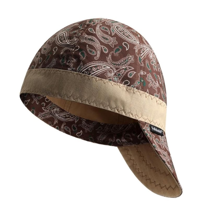 Fullsheild Reversible Welding Cap Flame Resistant CAT 2 Protective FR Welder Hats 6 Pannel Lightweight Printed for Men Women Paisley Brown 8 - Image 1