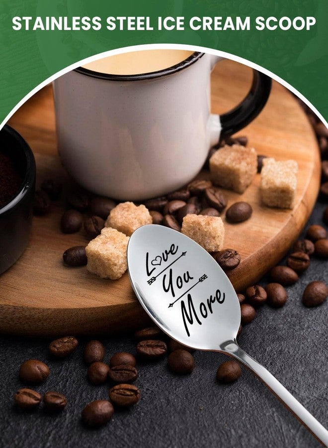 Levaukiem Love You More Spoon, Funny Stainless Steel Coffee Ice Cream Spoon, Gifts for Coffee Lovers, Men, Women, Husband, Wife, Valentines Birthday Christmas Gift - Image 2