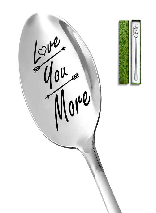 Levaukiem Love You More Spoon, Funny Stainless Steel Coffee Ice Cream Spoon, Gifts for Coffee Lovers, Men, Women, Husband, Wife, Valentines Birthday Christmas Gift - Image 1