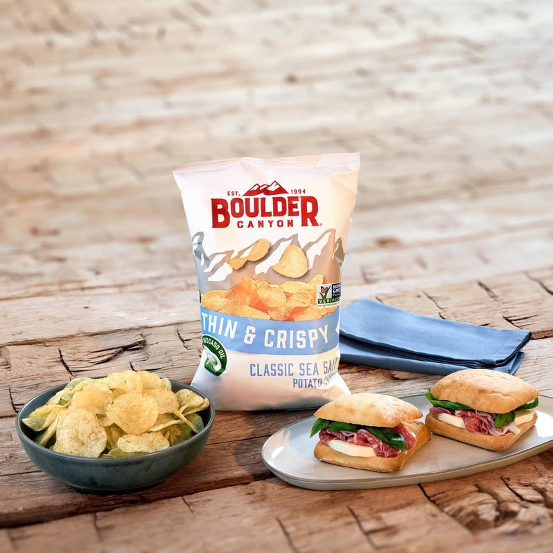 Boulder Canyon Thin & Crispy Classic Sea Salt Potato Chips, 6 OZ - Image 5