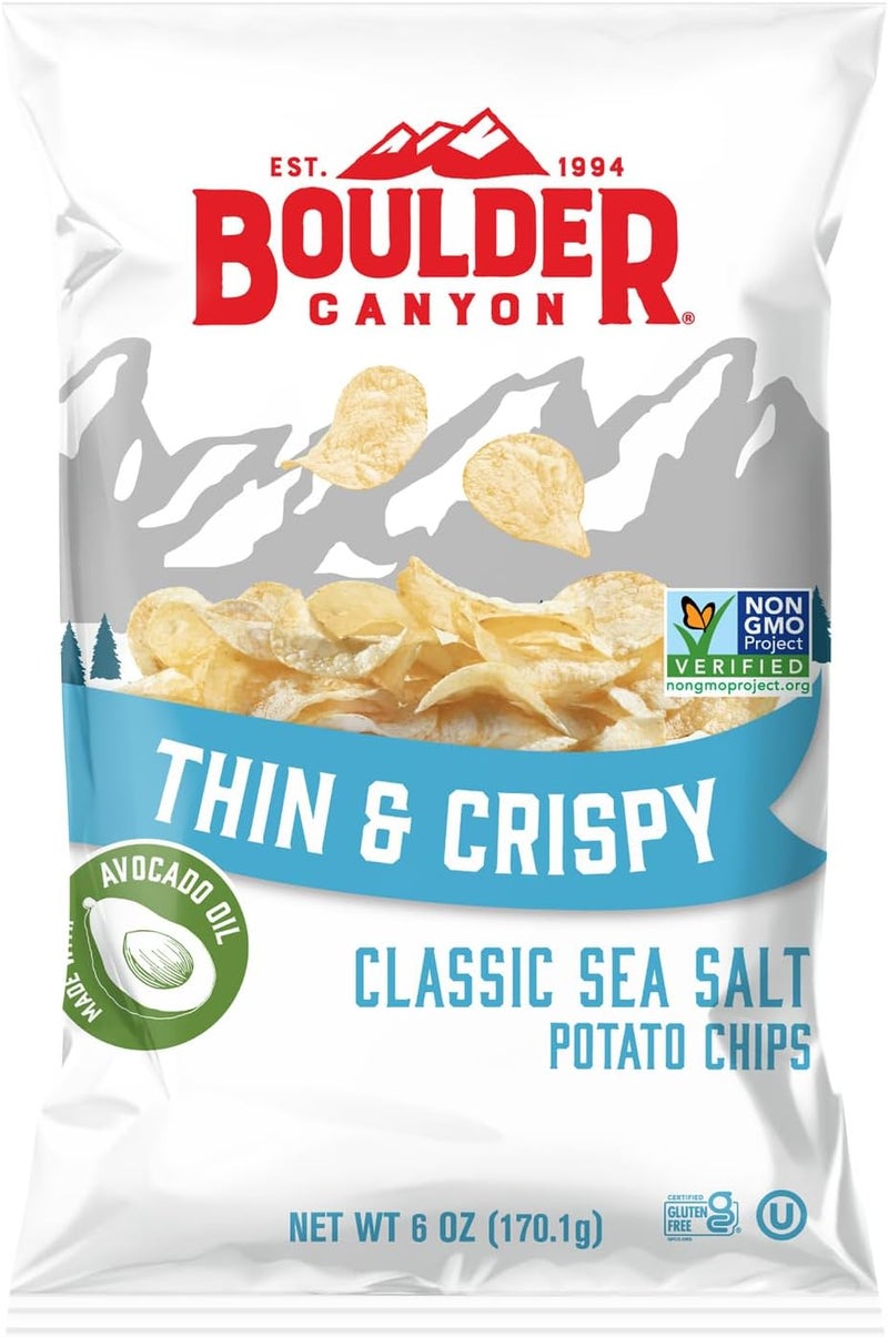 Boulder Canyon Thin & Crispy Classic Sea Salt Potato Chips, 6 OZ - Image 1